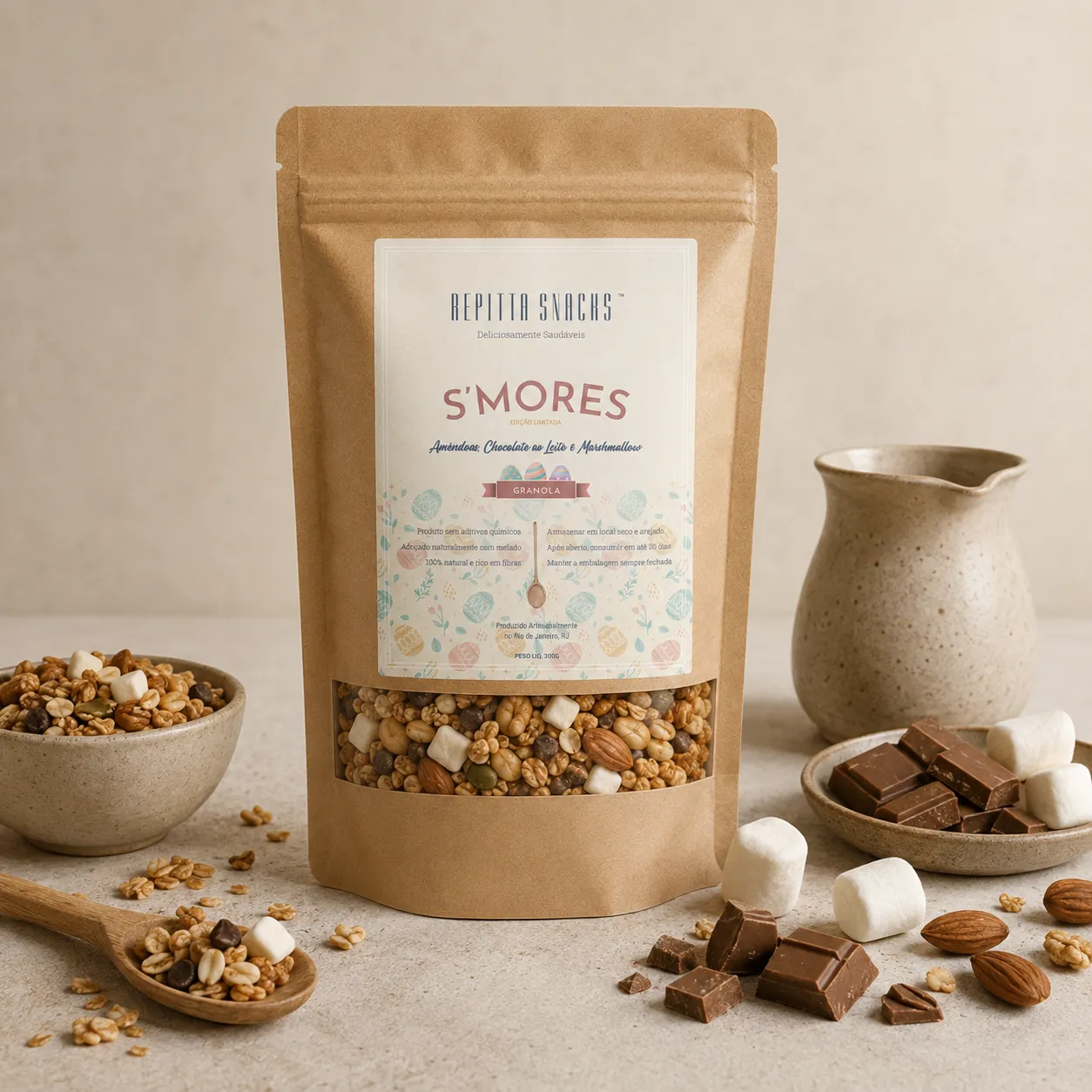 Repitta snacks rotulo granola ginger ingredientes