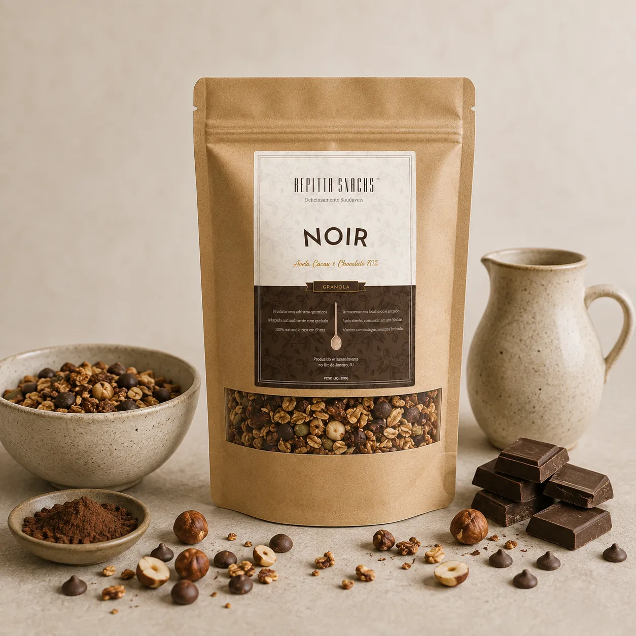 Repitta snacks rotulo granola noir ingredientes